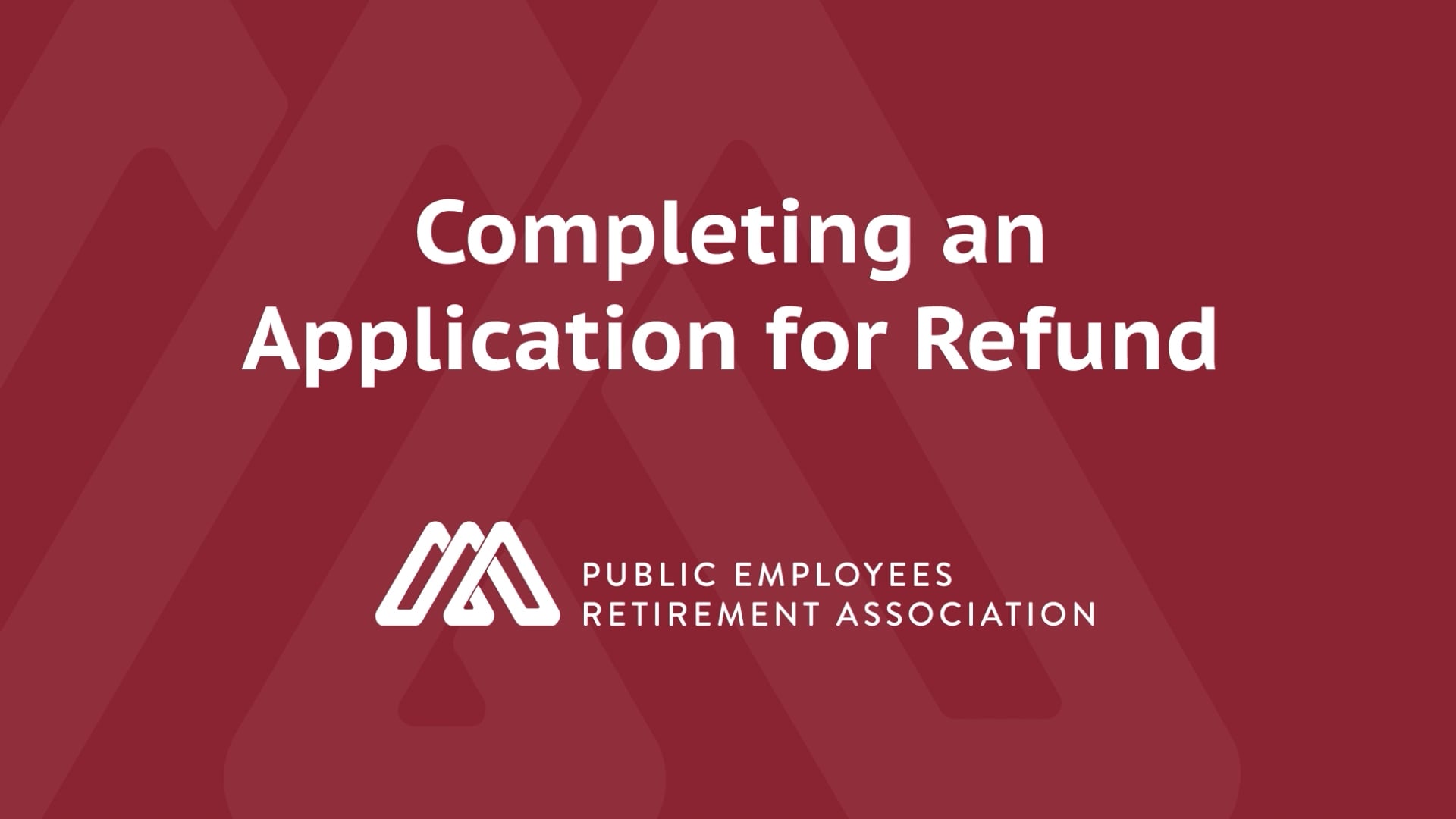 MN PERA Completing an Application for Refund 2023 on Vimeo