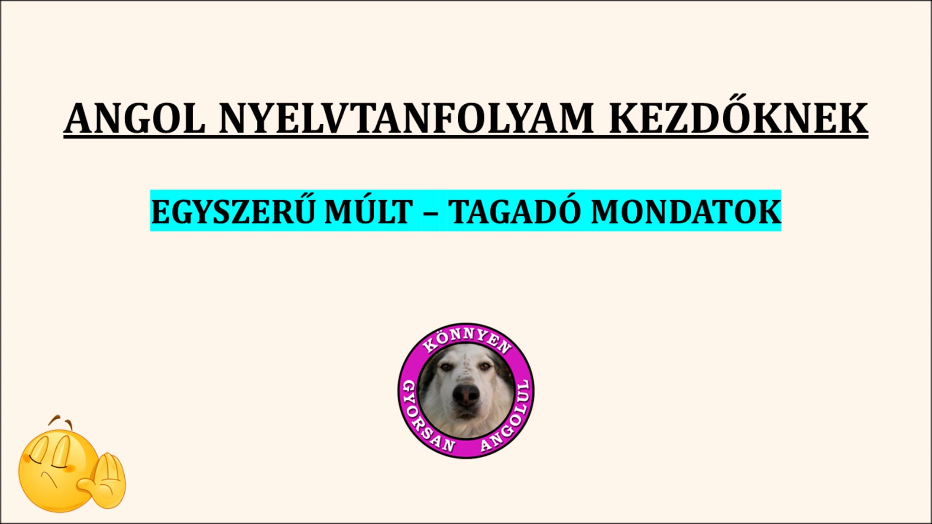 Egyszerű múlt - tagadó mondatok