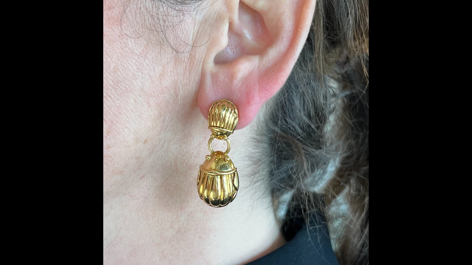 Tiffany & Co. Scarab Beetle Drop Earrings in 18k Yellow Gold