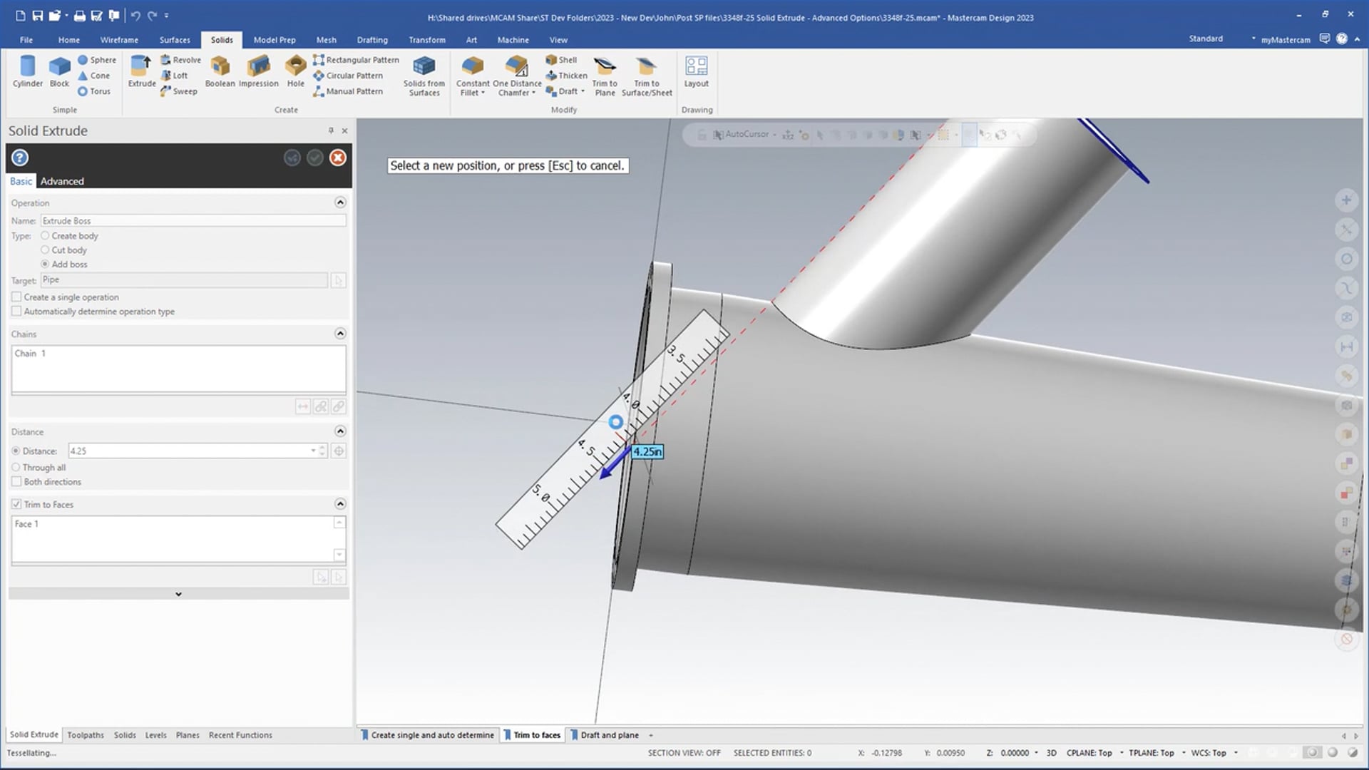 Solid Extrude - Advanced Options