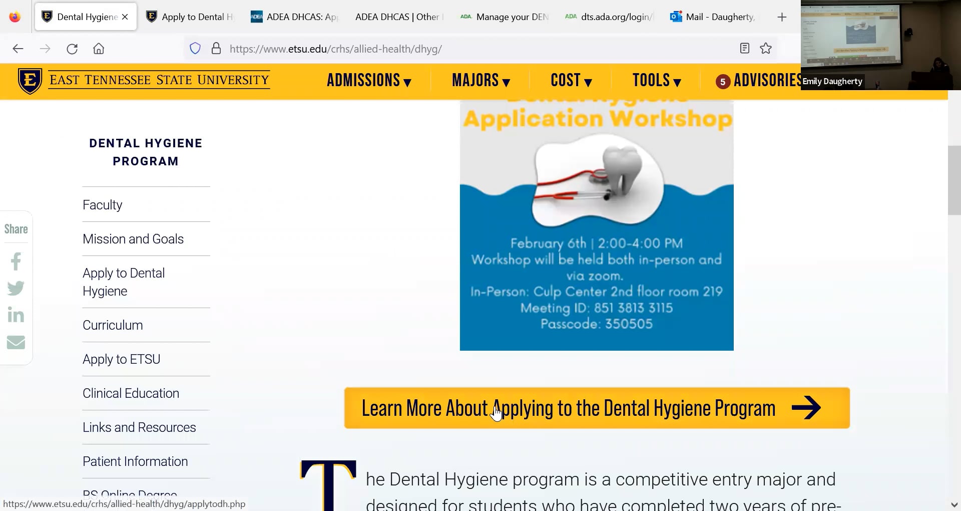 ETSU Spring 2023 Dental Hygiene Application on Vimeo