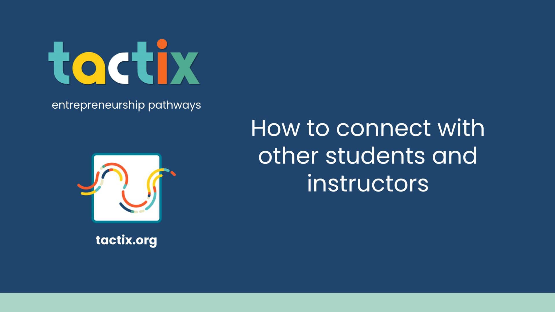 TACTIX How to connect with students and instructors on Vimeo