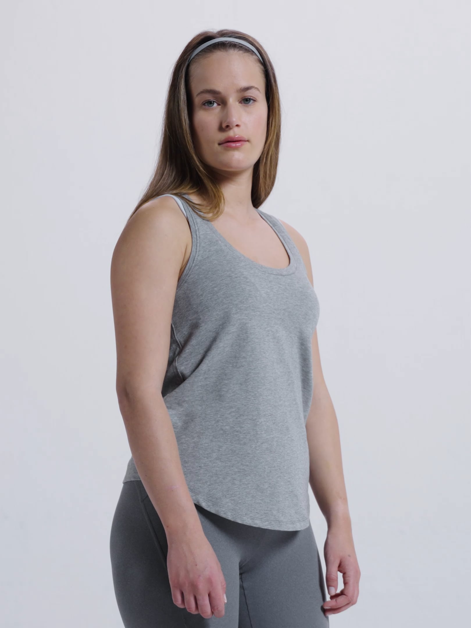 גופייה מכותנת פימה אלסטית עם צווארון עגול