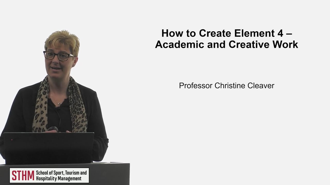How to Create Element 4 – Academic and Creative Work