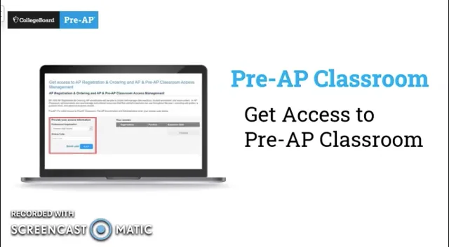 Sign In to Your Pre-AP Account