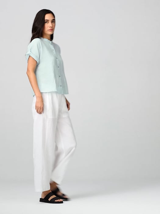 ASOS DESIGN two-piece top with open neck and mandarin collar