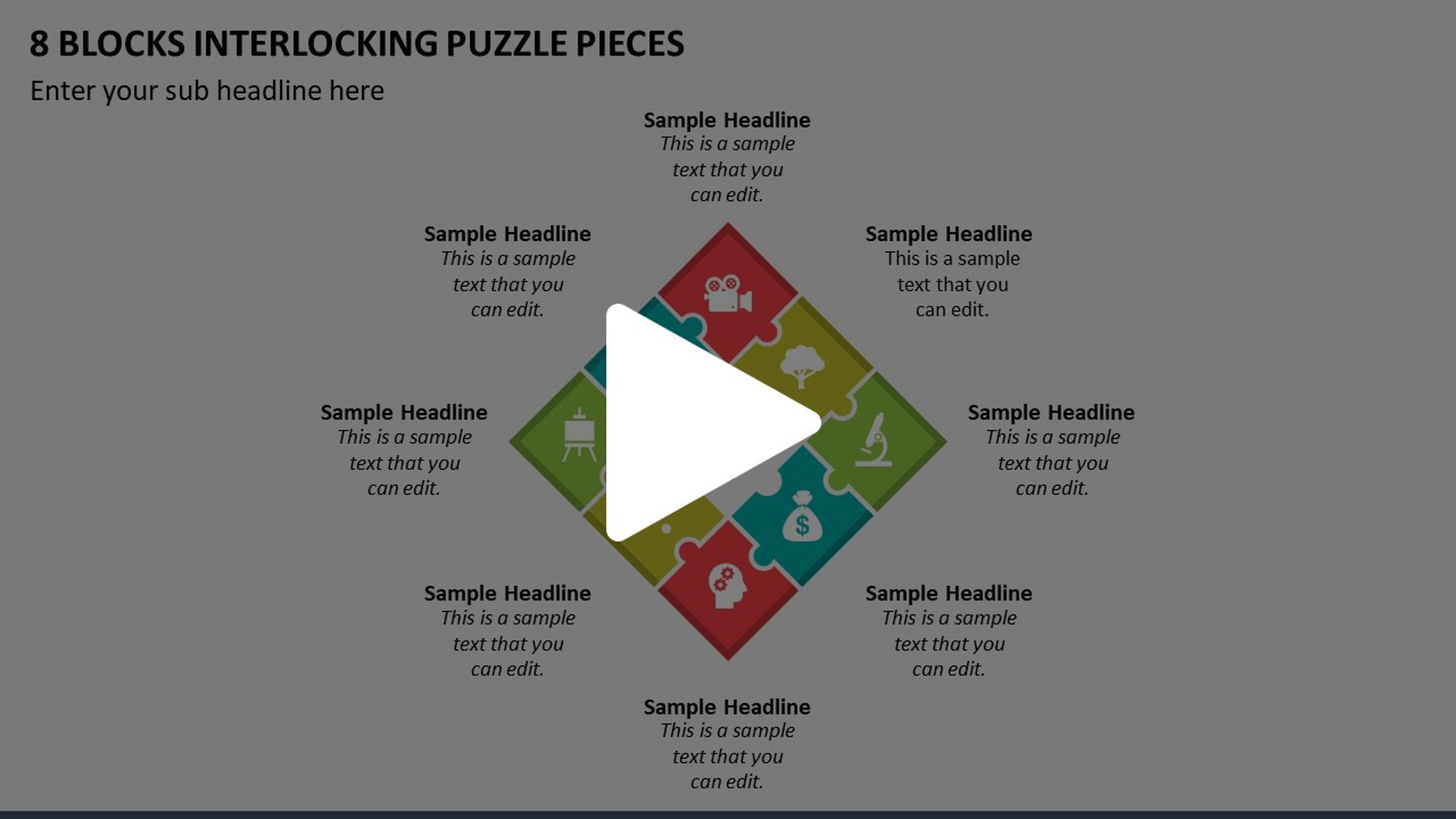 8 Blocks Interlocking Puzzle Pieces Animated Presentation ...