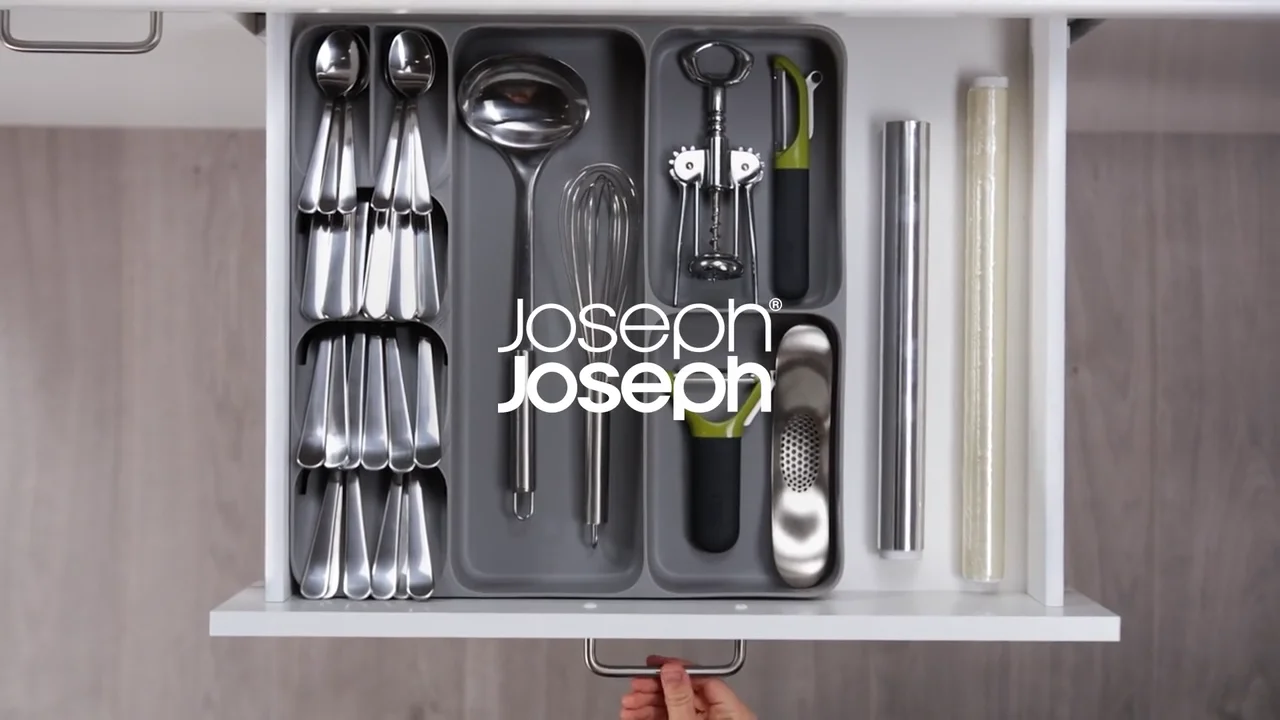 DrawerStore™ Compact Cutlery Organizer - Gray