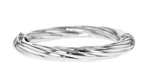 Italian Sterling Silver Twisted Oval Bangle Bracelet