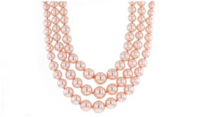 6-12mm Pink Shell Pearl Three-Strand Necklace with Sterling Silver