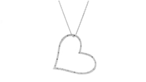 10 ct. t.w. Diamond Heart Pendant Necklace in Sterling Silver