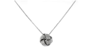 Italian Sterling Silver Love Knot Pendant Necklace