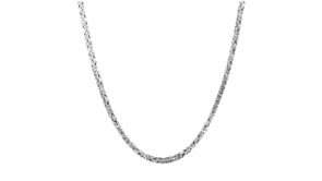 Sterling Silver Square Byzantine Necklace