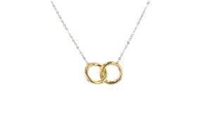 Italian 14kt Yellow Gold Interlocking Circle Necklace