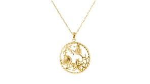 18kt Yellow Gold Over Sterling Silver Sea Life Pendant Necklace