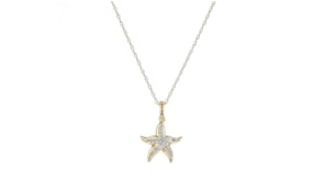 10 ct. t.w. Diamond Starfish Pendant Necklace in 18kt Gold Over Sterling