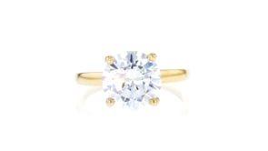 3.00 Carat CZ Solitaire Ring in 14kt Yellow Gold