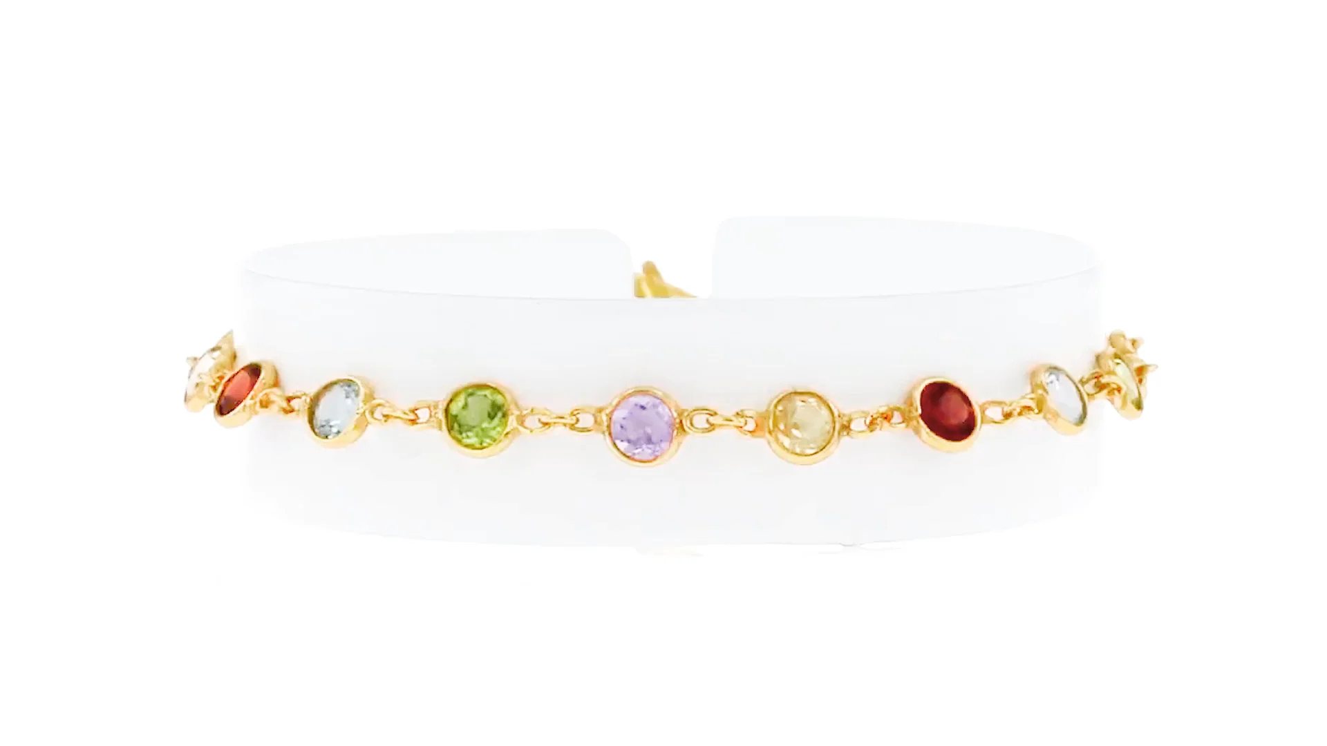 4.30 ct. t.w. Bezel-Set Multi-Gemstone Bracelet in 18kt Gold Over