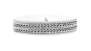 Italian Sterling Silver Popcorn Chain and Curb-Link Bracelet