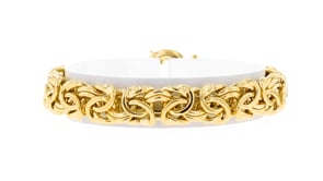 Italian 18kt Yellow Gold Over Sterling Byzantine Bracelet