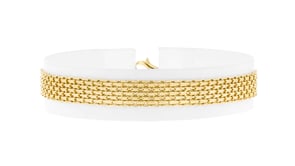 18kt Yellow Gold Over Sterling Silver Bismark-Link Bracelet