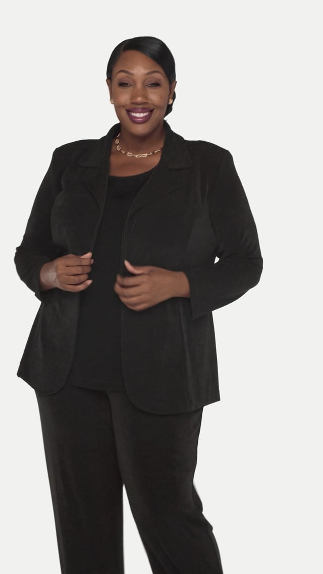 Vikki Vi sale Black One-Button Stretch Knit Blazer Size 1X