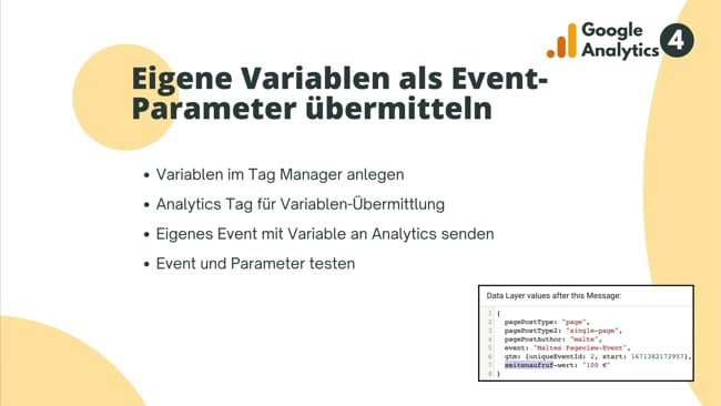 Eigene Variablen als Event-Parameter übermitteln