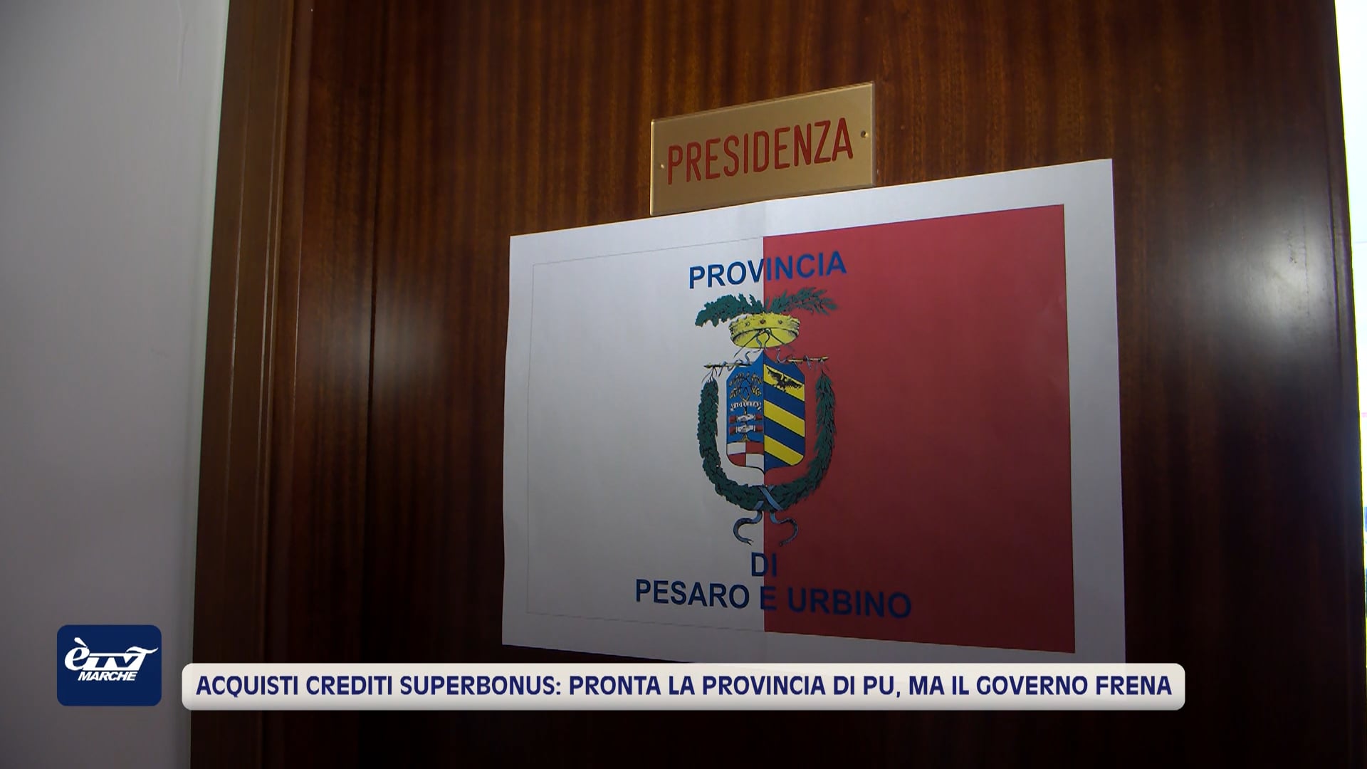 Acquisti crediti superbonus, la provincia di Pesaro Urbino si dice pronta ma il governo frena  - VIDEO