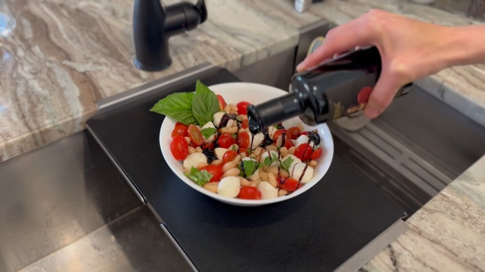 White Bean Caprese Salad and the need for retrofit sink accessories
