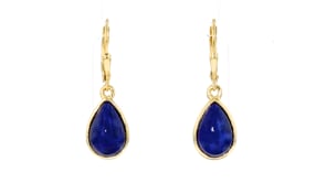 Lapis Teardrop Earrings in 18kt Gold Over Sterling