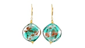 Italian Multicolored Murano Glass Bead Drop Earrings in 18kt Gold Over Sterling