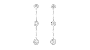 2.00 ct. t.w. Bezel-Set CZ Linear Drop Earrings in Sterling Silver