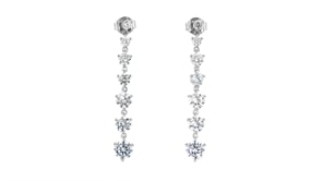 6.25 ct. t.w. CZ Graduated Drop Earrings in Sterling Silver