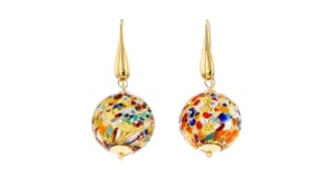 Italian Multicolored Murano Glass Earrings with 18kt Gold Over Sterling