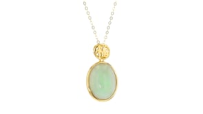 Jade Good Fortune Pendant Necklace in 18kt Gold Over Sterling