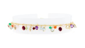 13.50 ct. t.w. Multi-Gemstone Anklet in 18kt Gold Over Sterling