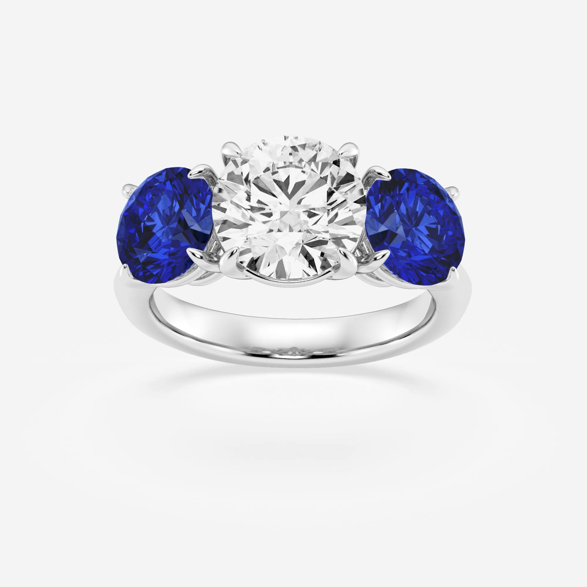 Three stone deals diamond sapphire ring