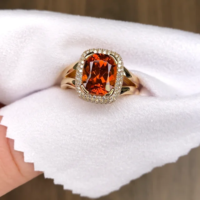 SLAETS Atelier Ring - Mandarin garnet, diamonds, 18kt rosegold