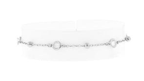 Italian 1.15 ct. t.w. Bezel-Set CZ Station Anklet in Sterling Silver