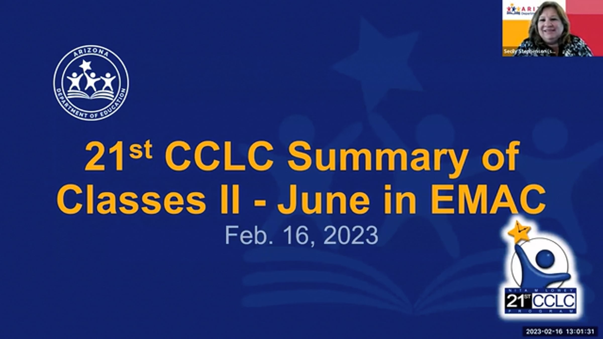21st CCLC Summary of Classes II - June in EMAC Feb. 16, 2023 | Videos ...