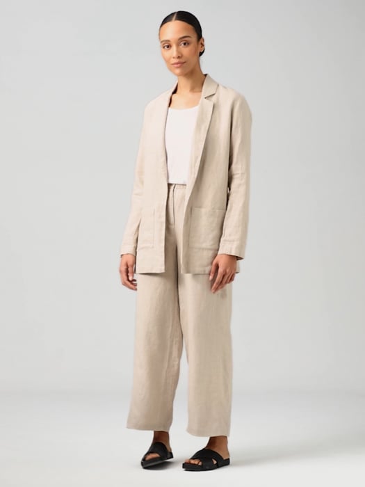 Organic Linen Long Blazer | EILEEN FISHER