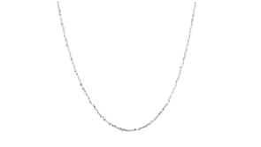 Italian 1mm 14kt White Gold Twisted Chain Necklace