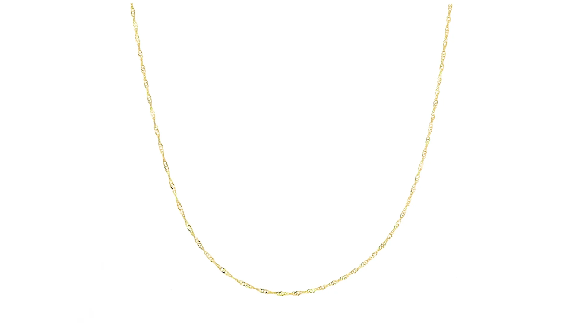 Italian .8mm 14kt Yellow Gold Adjustable Singapore-Chain Necklace