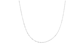 Italian .8mm 14kt White Gold Adjustable Singapore Chain