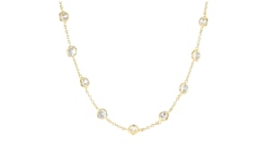 10.00 ct. t.w. Bezel-Set CZ Station Necklace in 18kt Gold Over Sterling