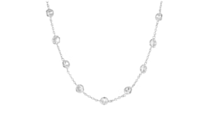 10.00 ct. t.w. Bezel-Set CZ Station Necklace in Sterling Silver