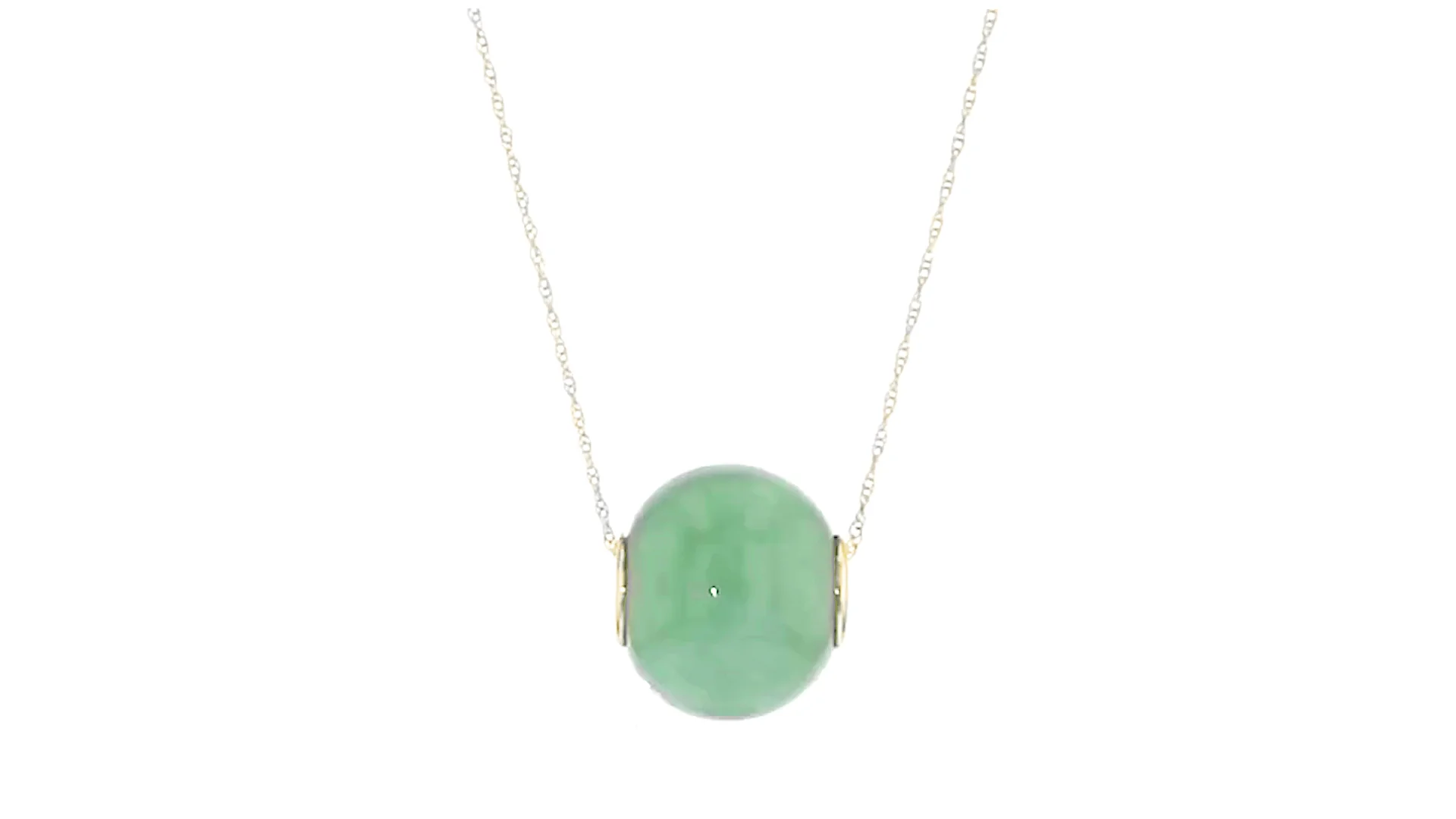 16mm Jade Bead Pendant in 14kt Yellow Gold | Ross Simons