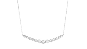 2.70 ct. t.w. CZ Curved Bar Necklace in Sterling Silver