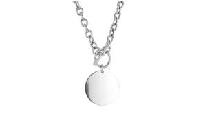 Italian Sterling Silver Personalized Disc Necklace