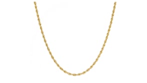 2mm 18kt Gold Over Sterling Rope Chain Necklace